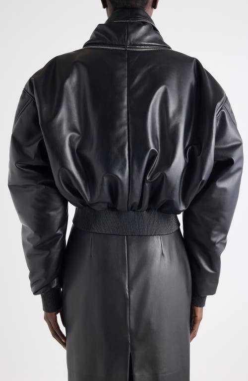 Givenchy Zip Shawl Collar Lambskin Leather Bomber Jacket In Brown