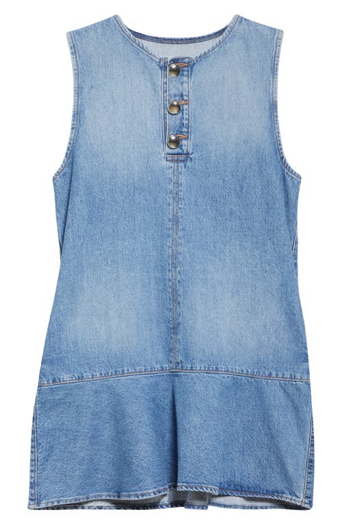 Brandon Maxwell The Rosie Flare Hem Denim Minidress In Blue