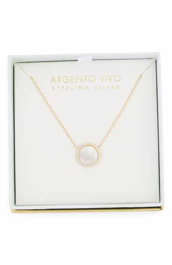 Argento Vivo Sterling Silver Mother-of-Pearl Disc Pendant Necklace