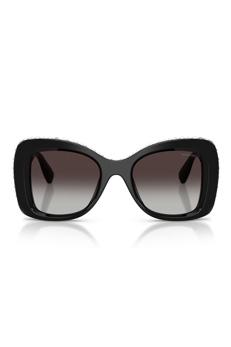 51mm Butterfly Sunglasses, Main, color, BLACK / GRADIENT GREY