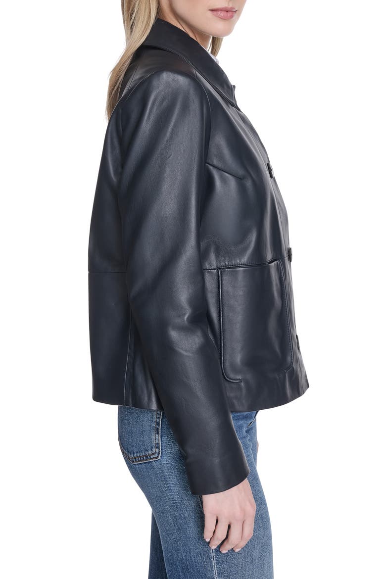 Leather Jacket, Alternate, color, NAVY