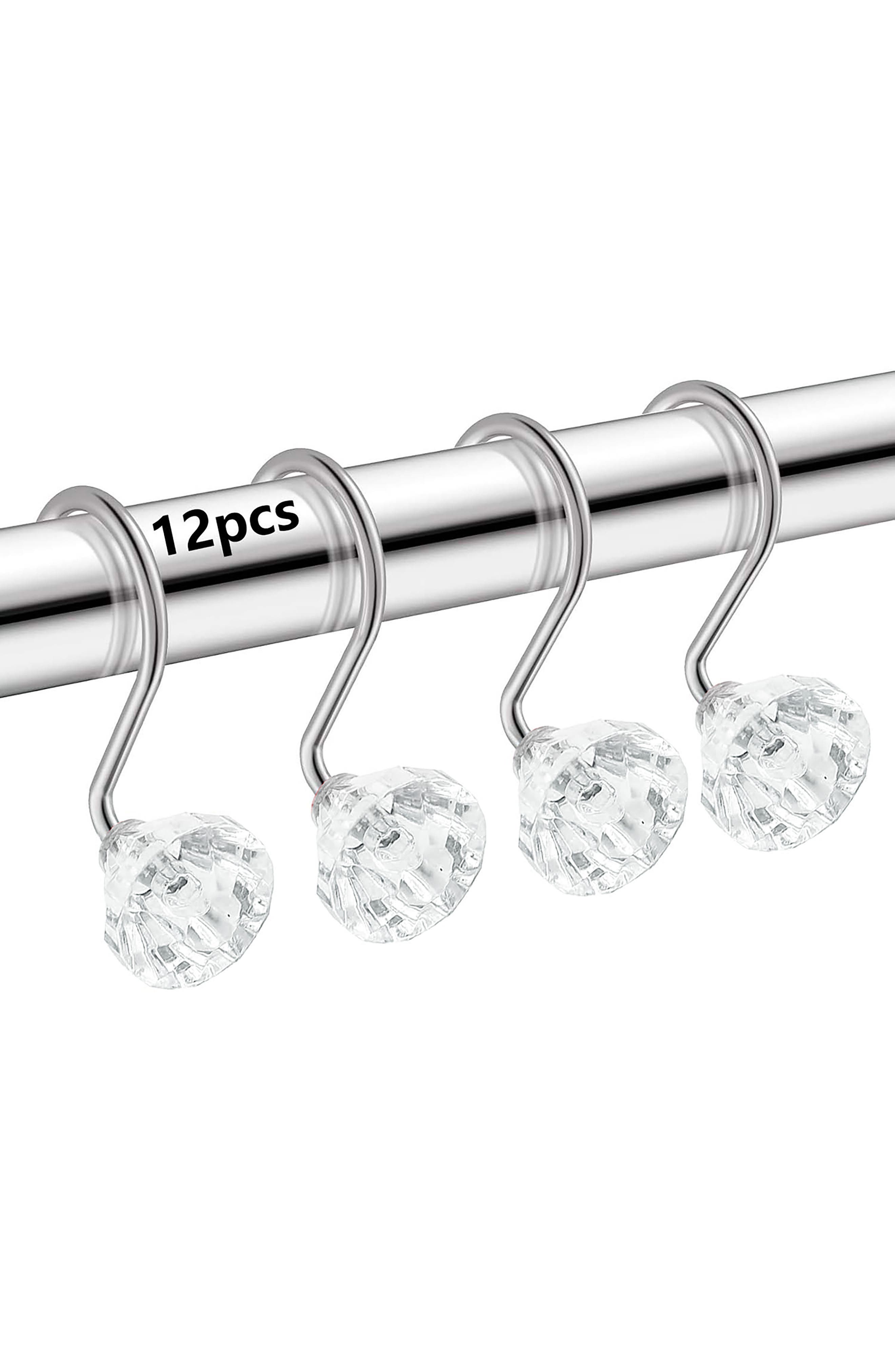 J AND V TEXTILES 12-Piece Decorative Shower Curtain Rings Set