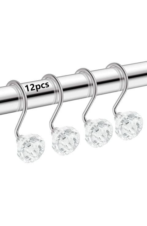 12-Piece Decorative Shower Curtain Rings Set