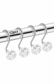 J AND V TEXTILES 12-Piece Decorative Shower Curtain Rings Set