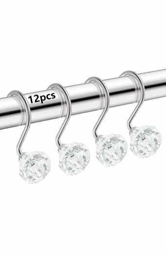 J AND V TEXTILES 12-Piece Decorative Shower Curtain Rings Set