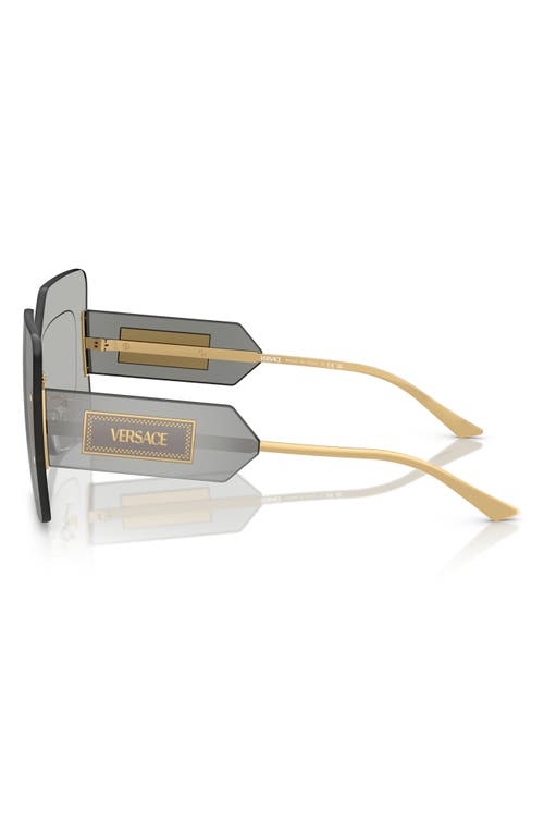 Versace 42mm Square Sunglasses In Silver Mirror