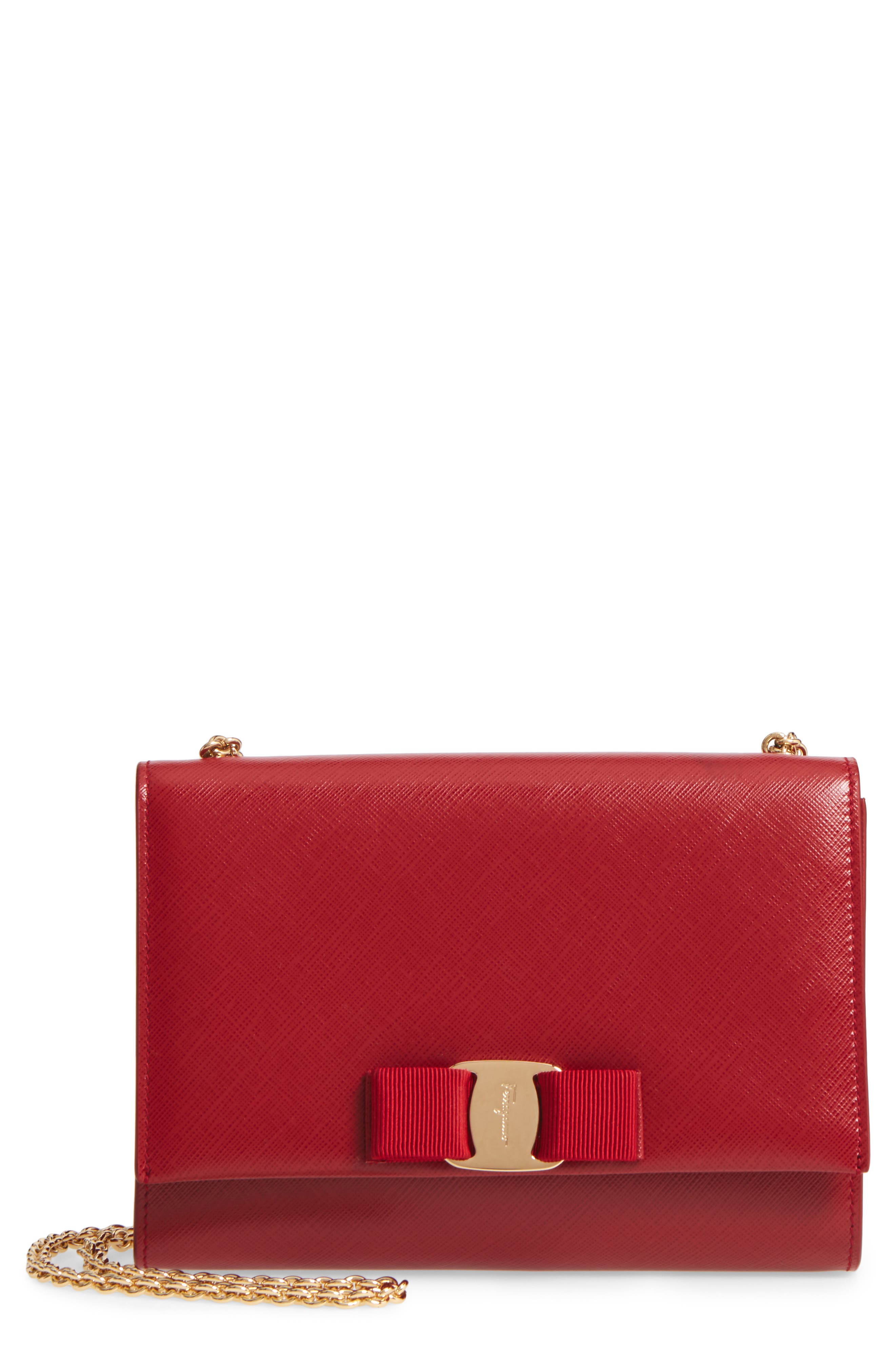 FERRAGAMO Salvatore Ferragamo Mini Vara Leather Crossbody Bag, Main, color, 