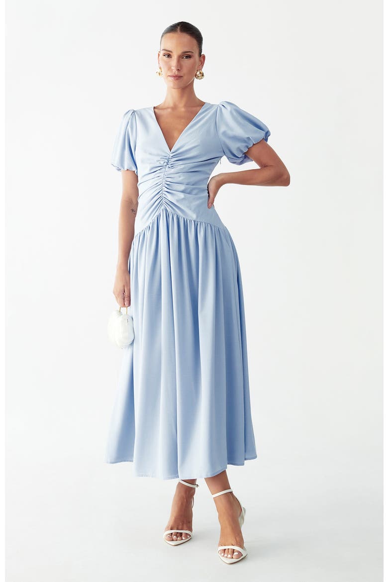 Zuri Midi Dress, Alternate, color, Sky Blue
