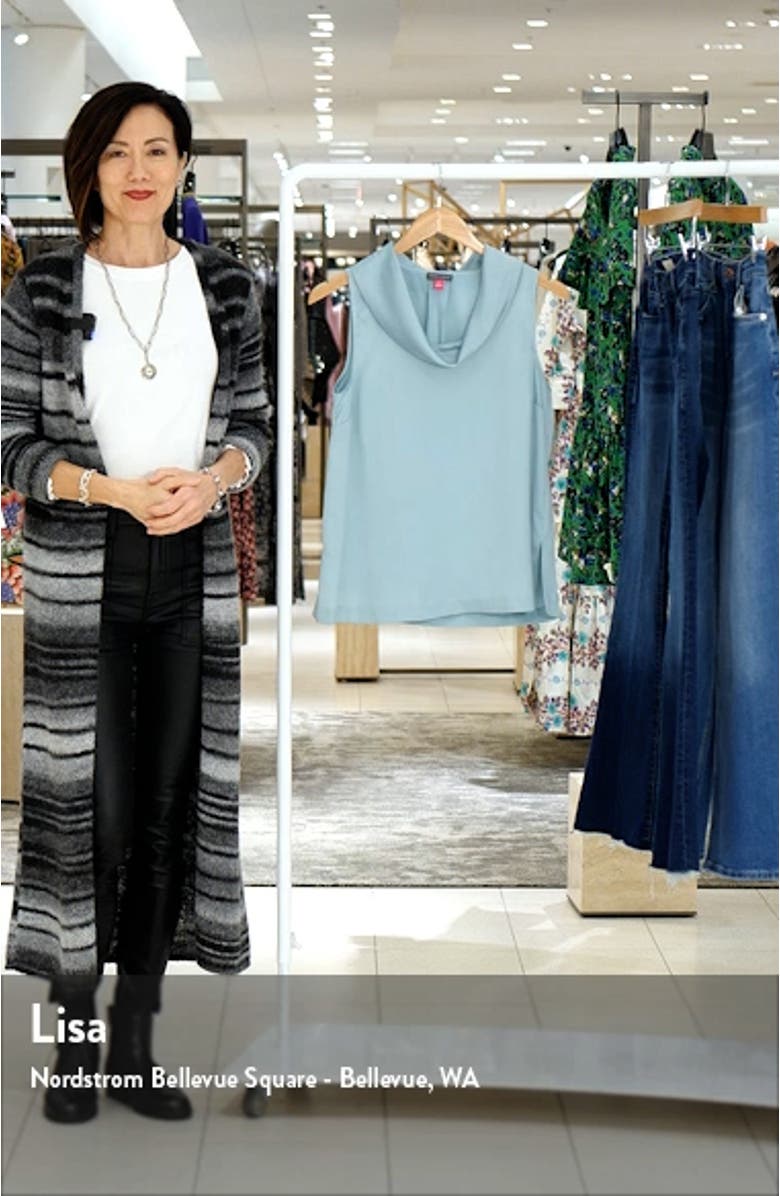 Cowl Neck Sleeveless Satin Charmeuse Top, sales video thumbnail