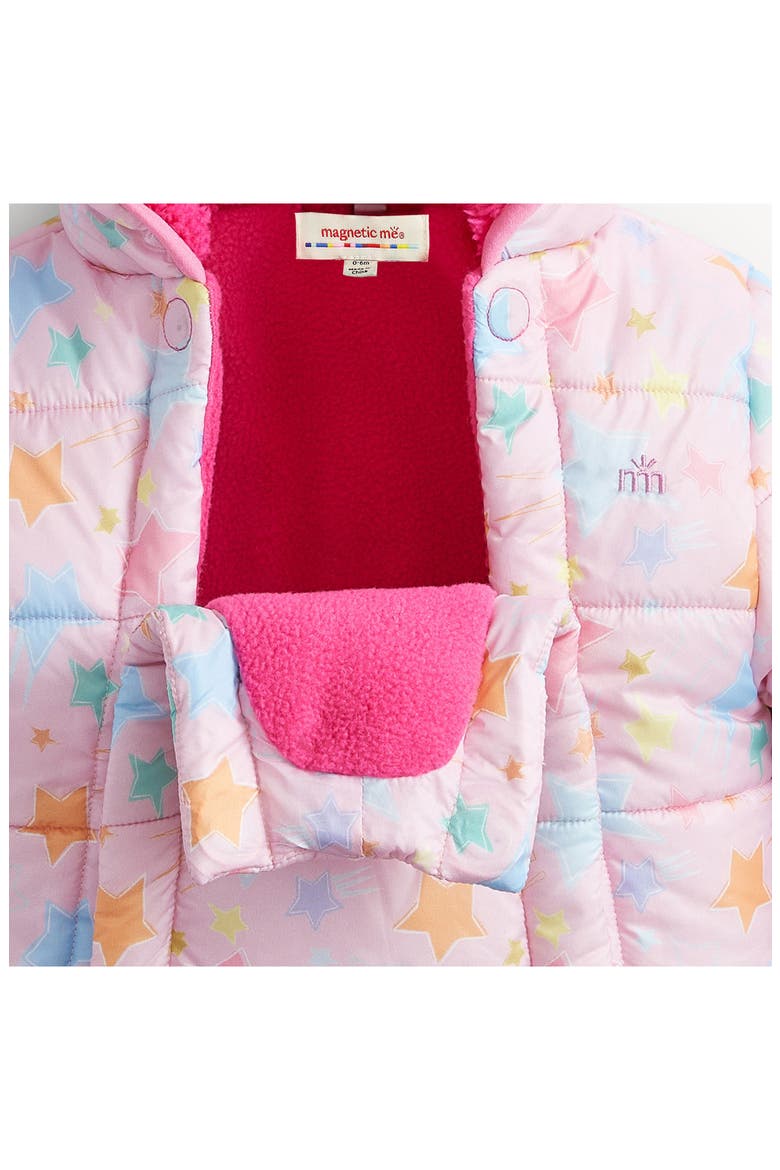 Kids' Star Print Magnetic Puffer Bunting, Alternate, color, PINK