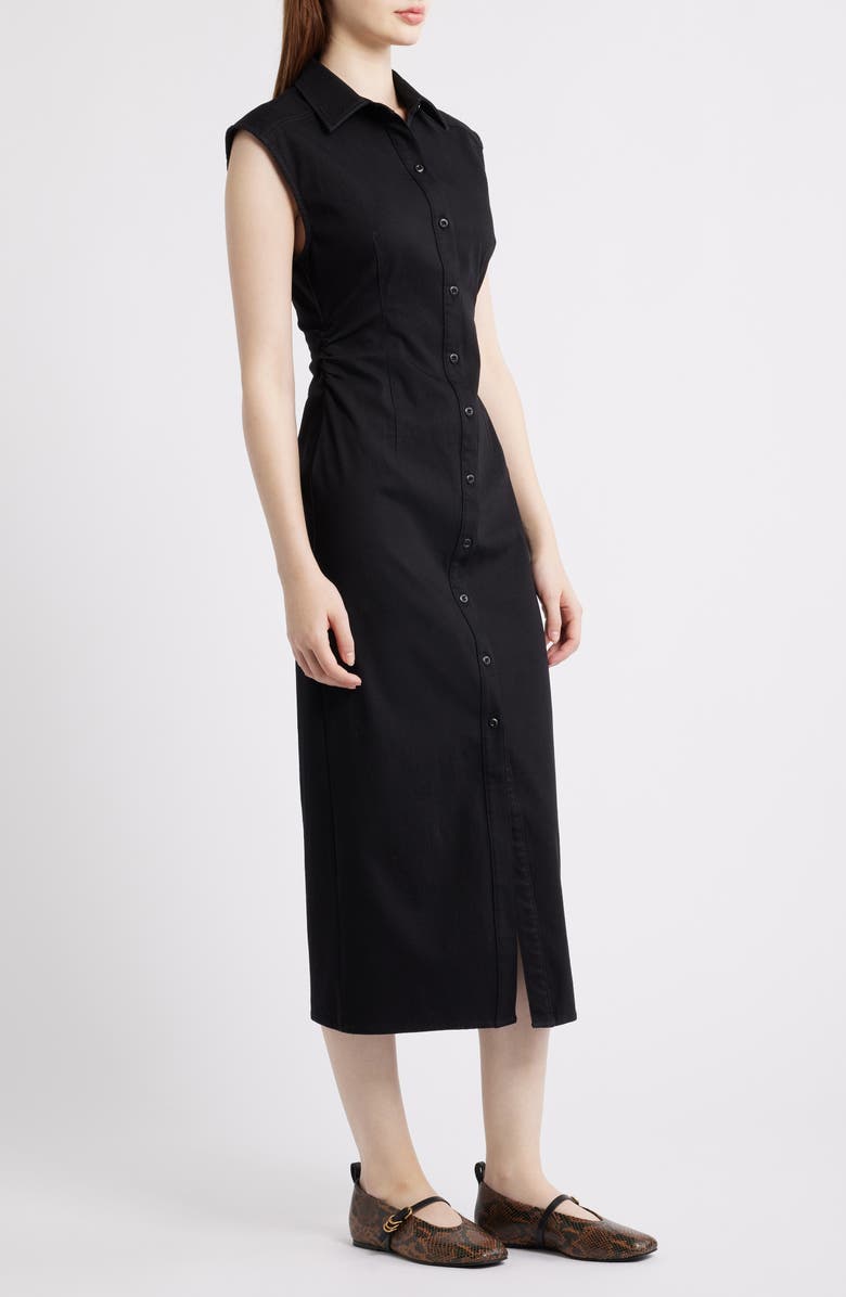 rag & bone Leah Airflex Midi Shirtdress, Alternate, color, Black