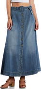 Wash Lab Denim Bronte Belted Button Front Maxi Skirt