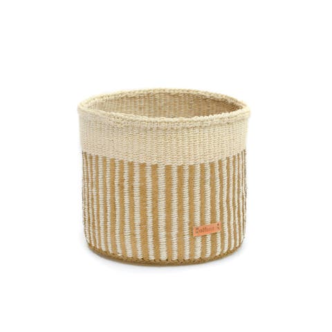 Striped Sisal Basket