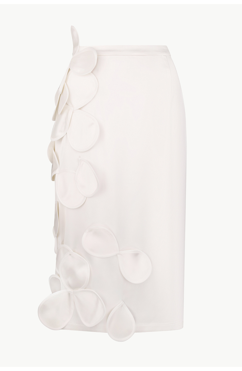 Malva Florea Below-Knee Bridal Skirt With Floral Appliques, Main, color, Ivory