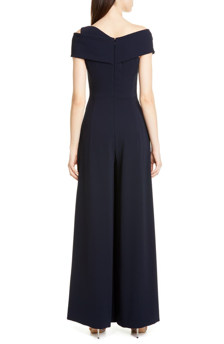 Talbot Runhof One-Shoulder Stretch Crepe Jumpsuit, Alternate, color,