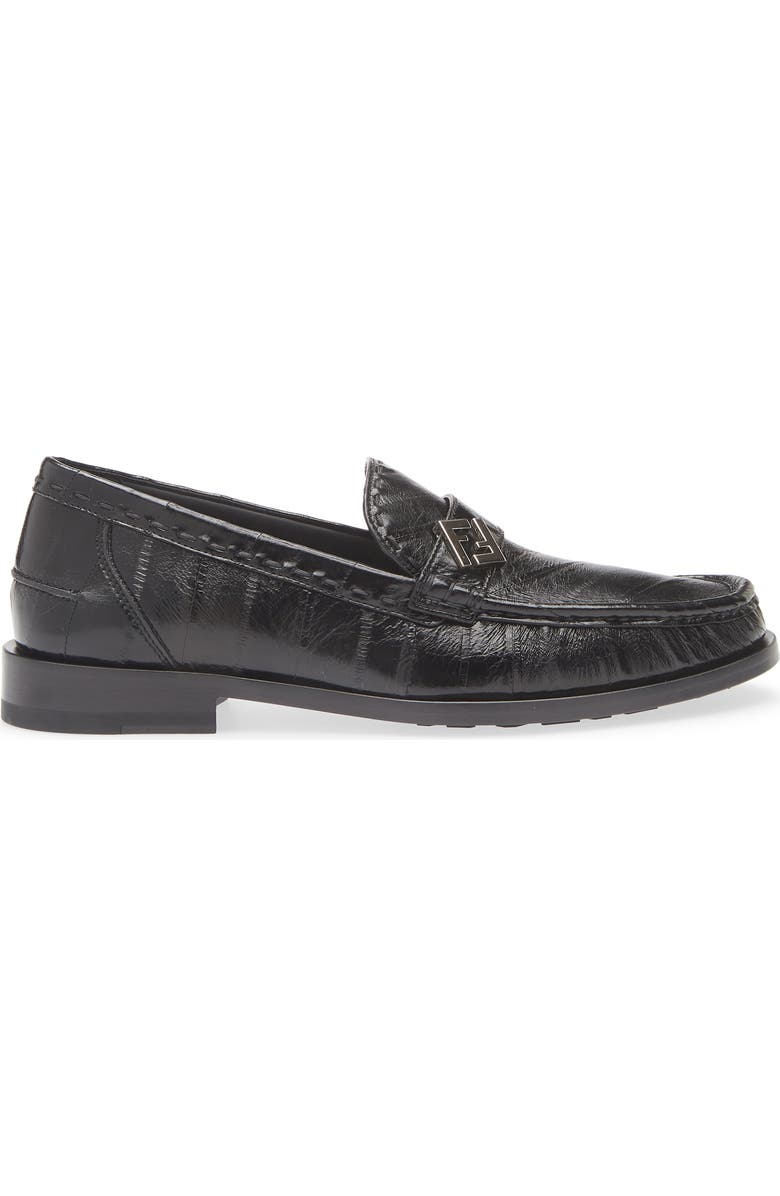 Fendi FF Metal Loafer, Alternate, color, Nero
