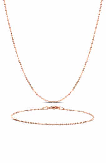 1mm Ball Chain Necklace & Bracelet Set
