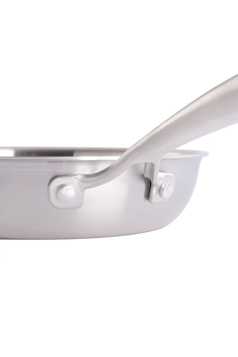 8 Inch Stainless Steel Tri-Ply Double Riveted Fry Pan, Alternate, color, Silver