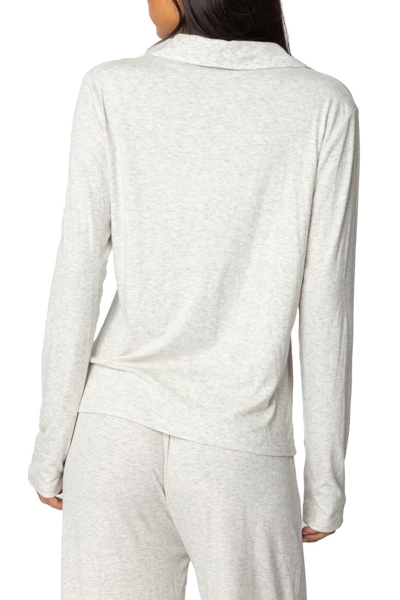 Justina Lounge Button-Up Top, Alternate, color, GRAY-MELANGE