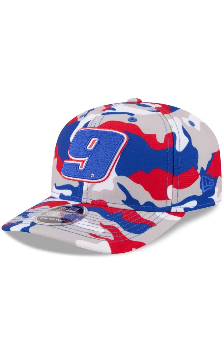 New Era Men's New Era White Chase Elliott Patriotic Camo 9SEVENTY Stretch-Snap Hat, Alternate, color, White