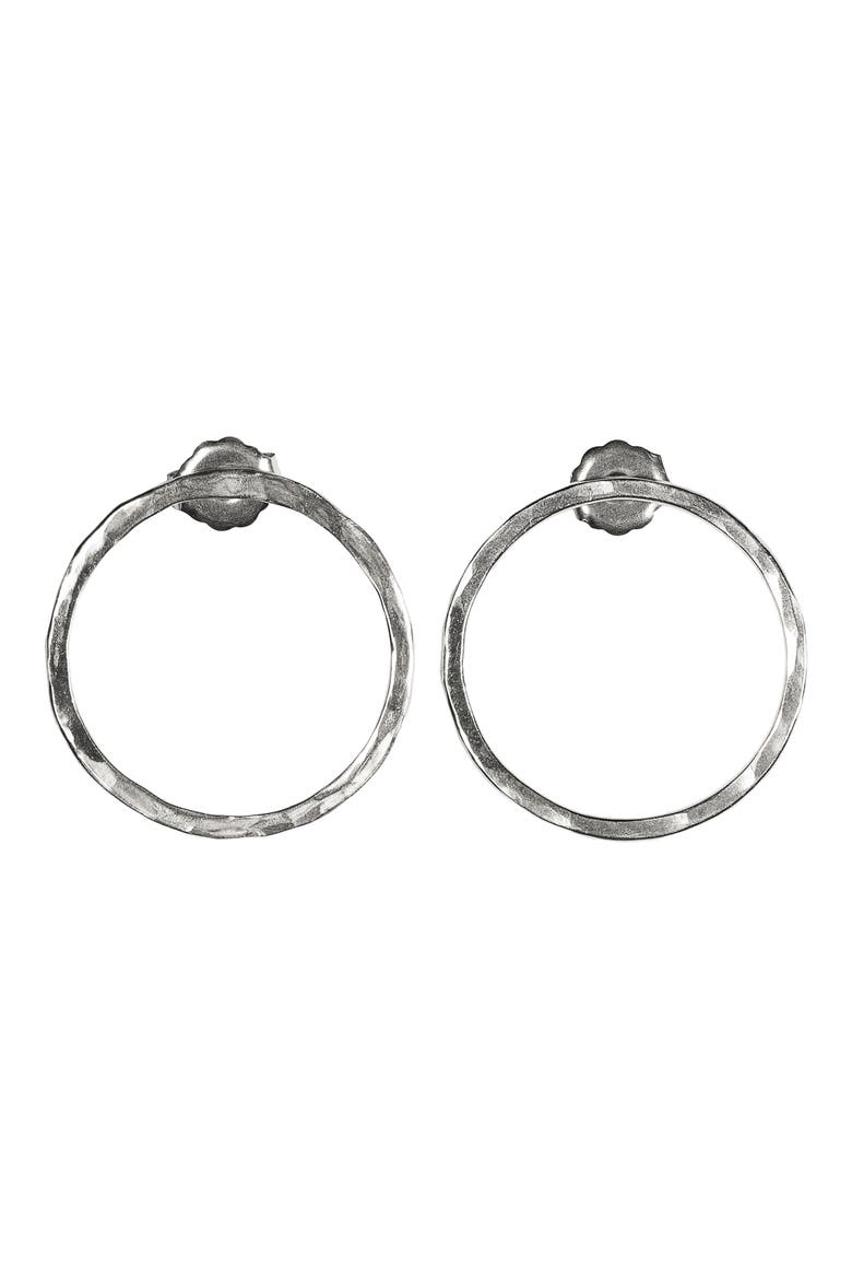 Faceted Bubble Post Earrings, Main, color, SILVER