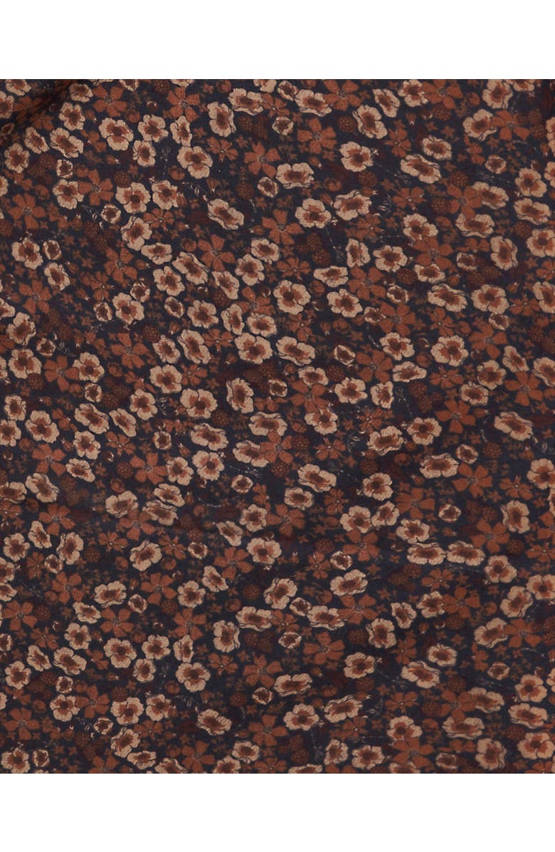 Fable England Deco Blooms Ditsy Black Scarf with Tassels, Alternate, color, Black