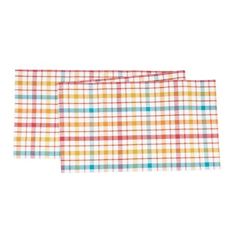 Radley Plaid Woven Reversible Colorful Summertime Table Runner 13" x 72"