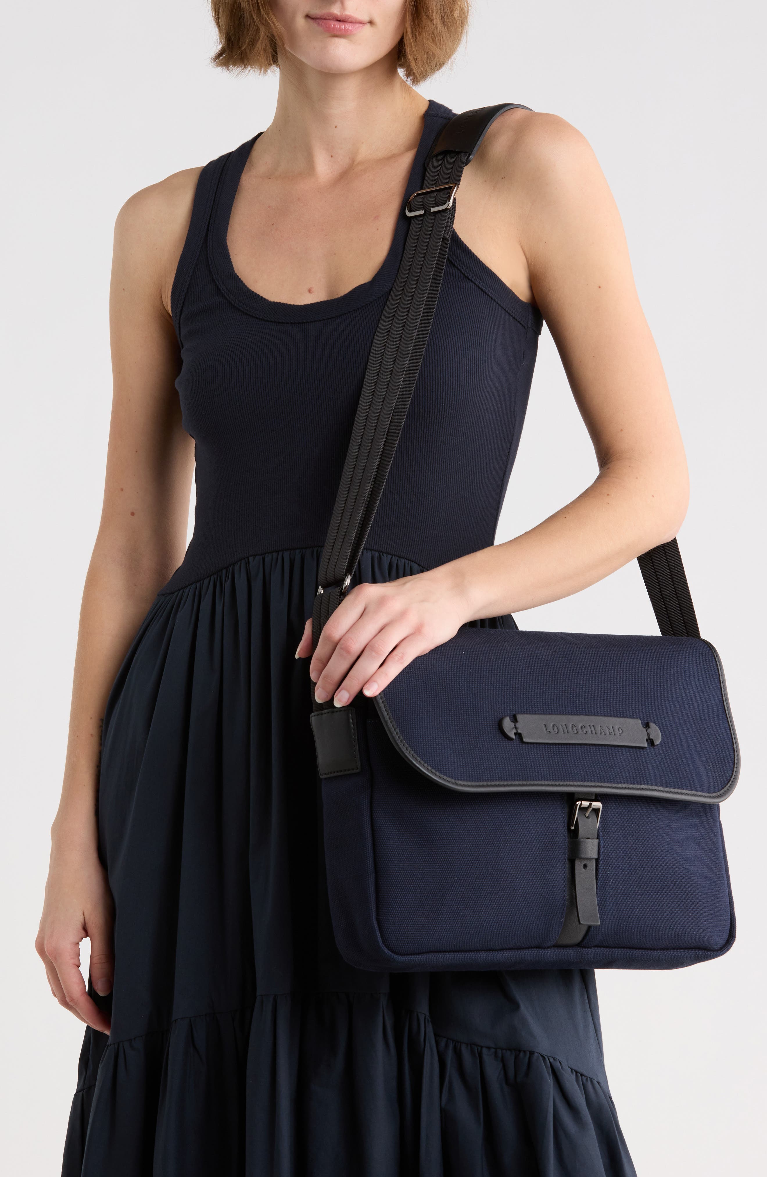 Longchamp LC3D Messenger Bag, Alternate, color, Navy/Black
