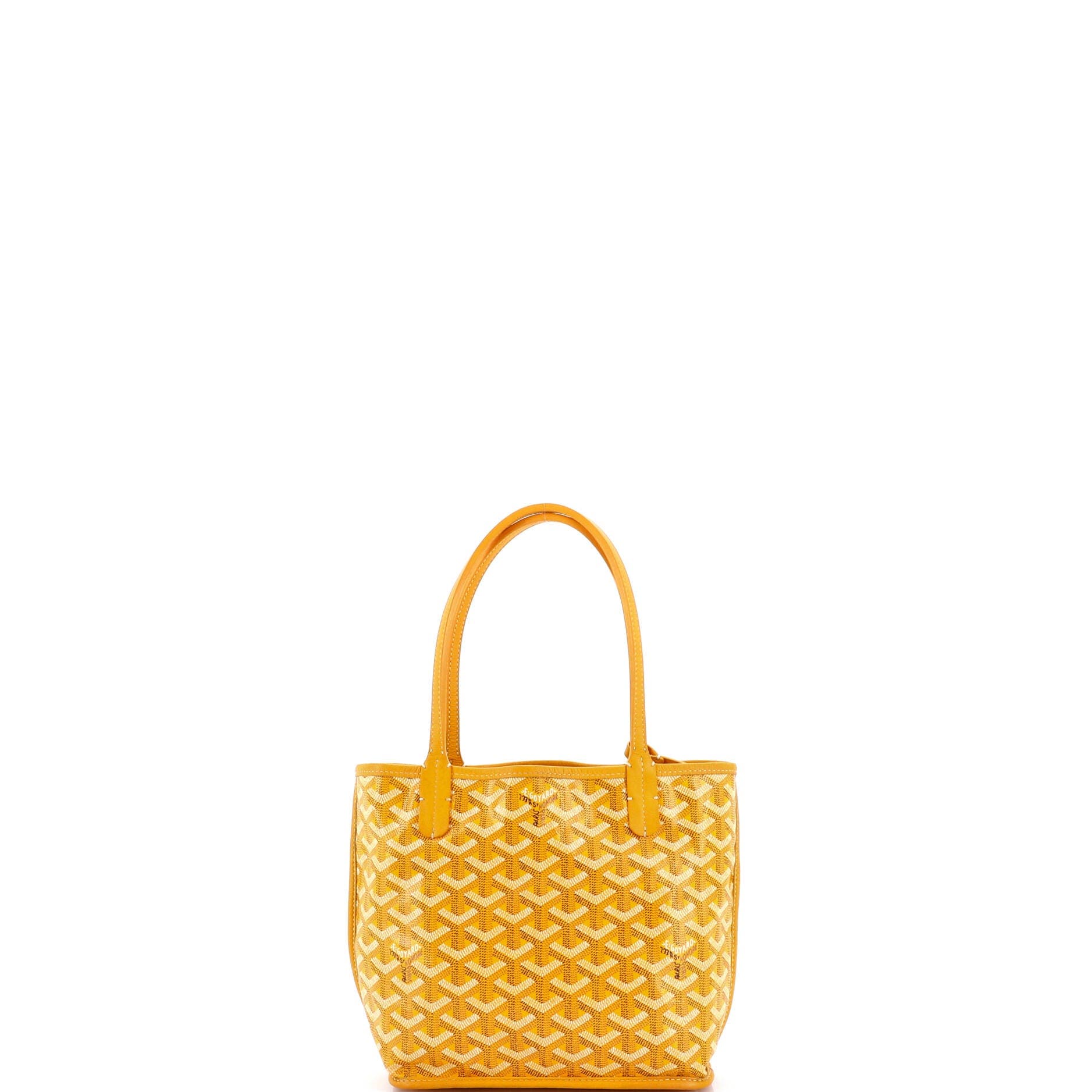 Pre-Owned Goyard Anjou Reversible Tote Coated Canvas Mini, Alternate, color, Yellow