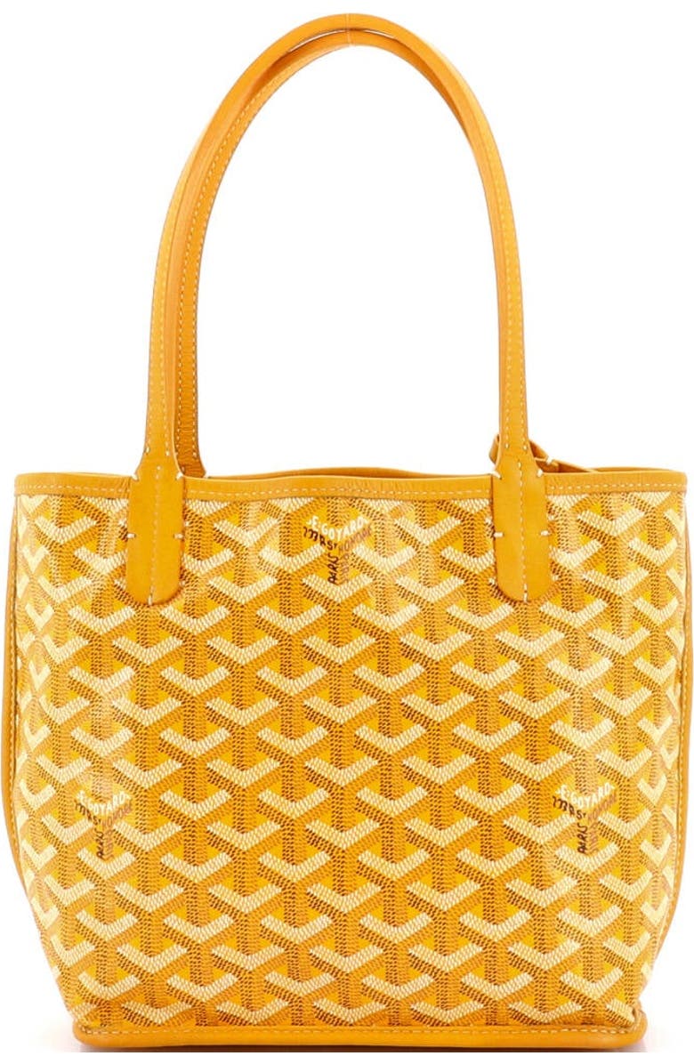 Pre-Owned Goyard Anjou Reversible Tote Coated Canvas Mini, Alternate, color, Yellow