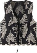 MANGO Embroidered Bow Vest