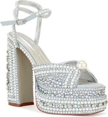 Something Blue Ankle Strap Platform Sandal