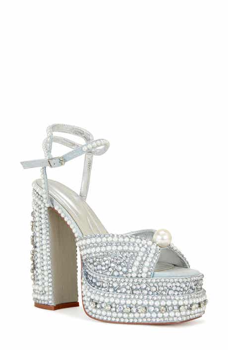 AZALEA WANG Something Blue Ankle Strap Platform Sandal