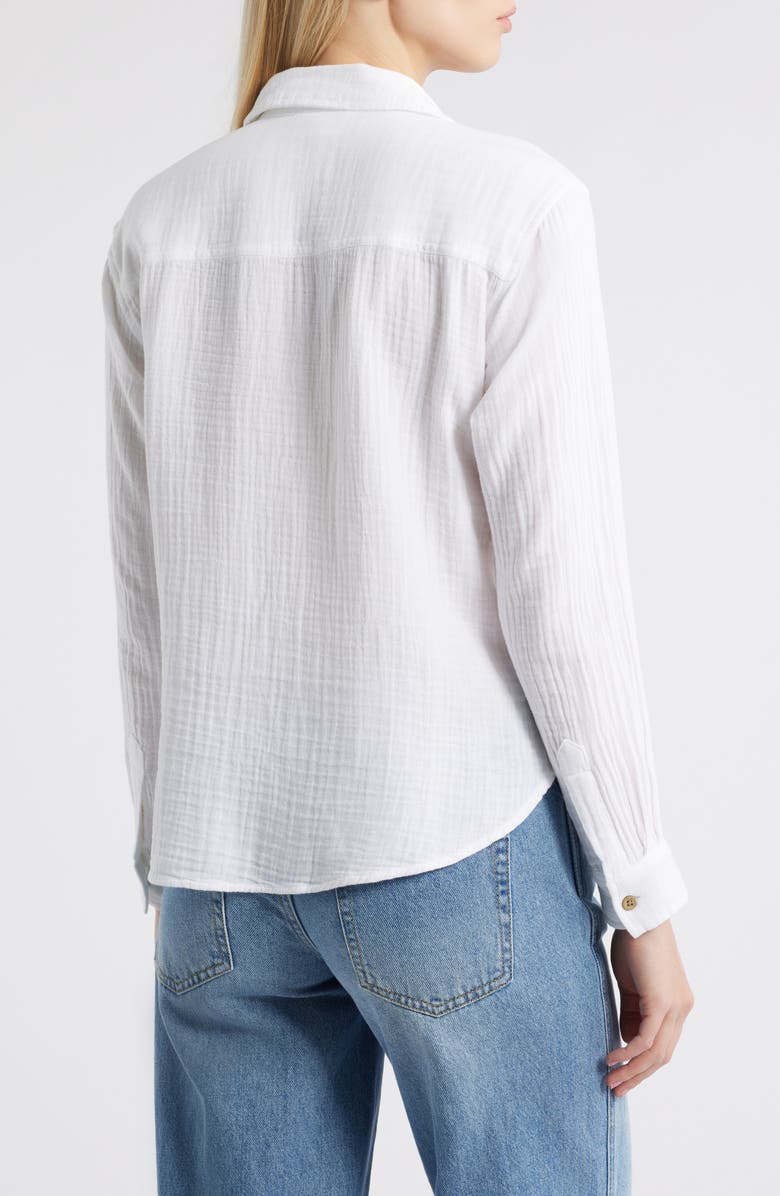 beachlunchlounge Cameletta Cotton Gauze Button-Up Shirt, Alternate, color, 