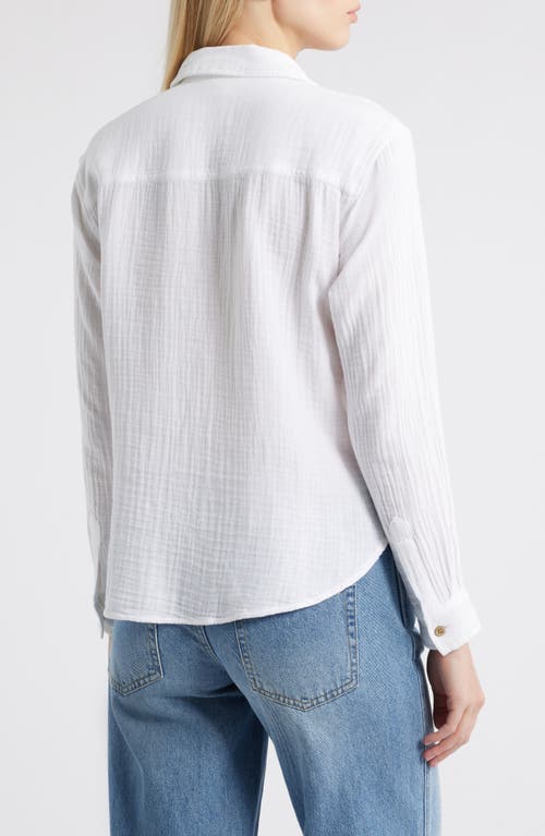 Beachlunchlounge Cameletta Cotton Gauze Button-up Shirt In White