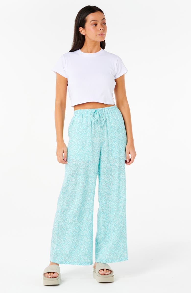 Rip Curl Neon Isles Tie Waist Wide Leg Pants, Alternate, color, Blue