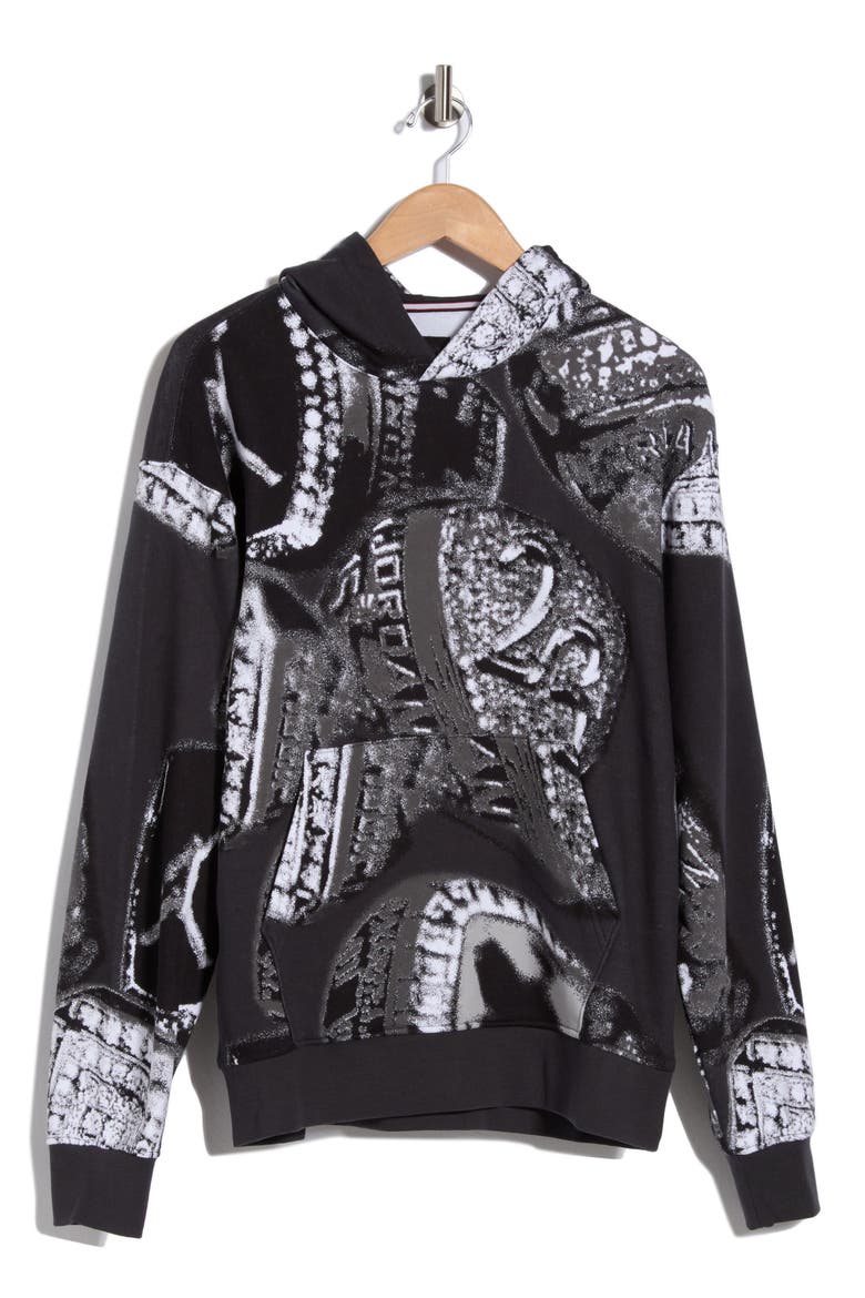 Jordan MVP Print Fleece Pullover Hoodie, Main, color, OFF NOIR