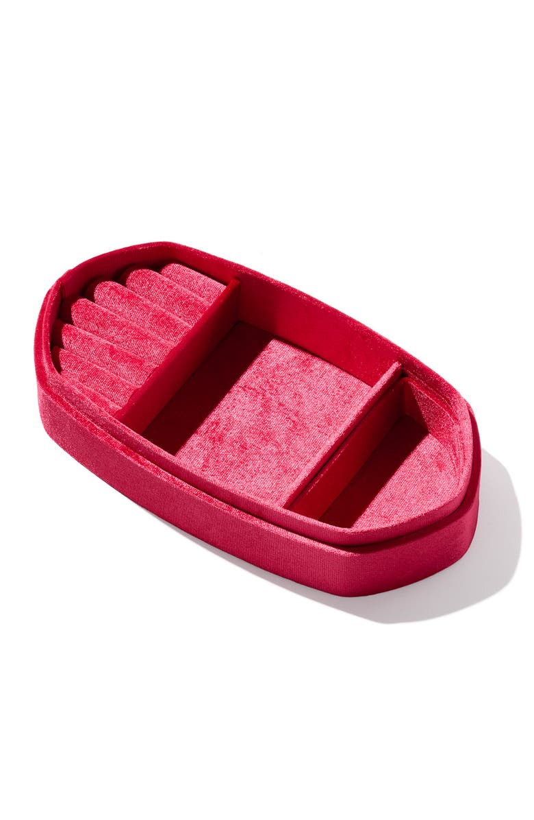 Kendra Scott Danielle Velvet Medium Jewelry Case, Alternate, color, Berry Pink