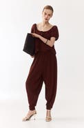 H&M Puff-sleeved Linen-blend Blouse