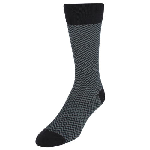 Trafalgar Holden Herringbone Mid-calf Pima Cotton Socks