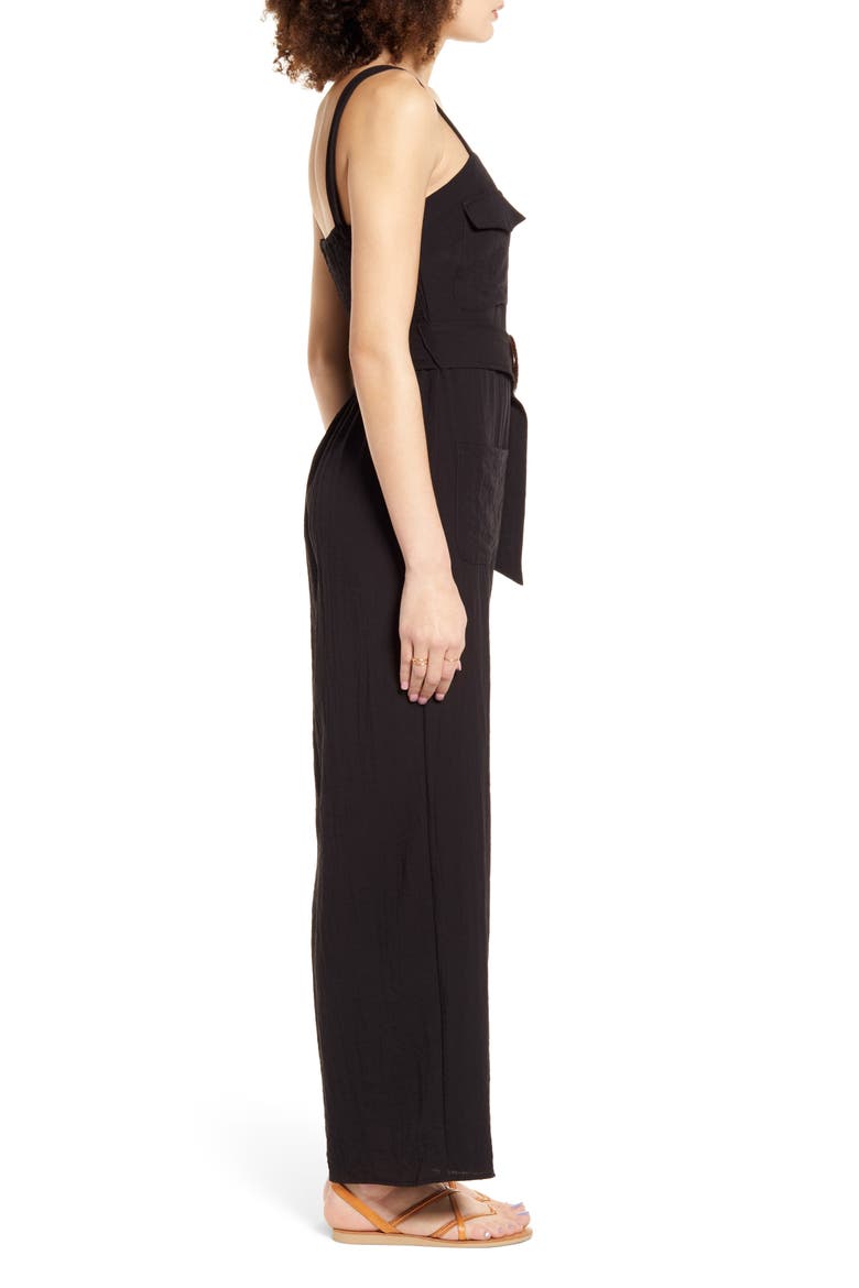 Geneva Sleeveless Jumpsuit, Alternate, color, BLACK