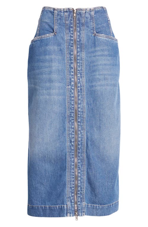 CLOSED CLOSED EXPOSED ZIP NONSTRETCH DENIM PENCIL SKIRT