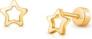 Tiny Blessings 14K on Titanium Dreaming Stars Stud Screw Back Earrings