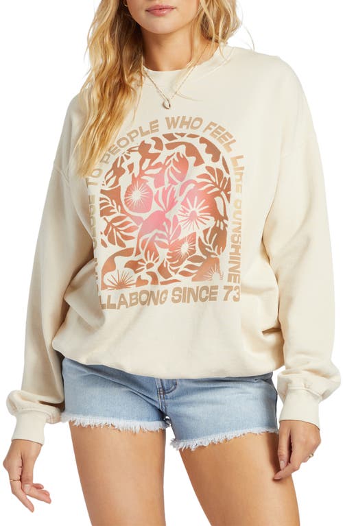Shop Billabong Ride In Cotton Blend Graphic Sweatshirt In White Cap 2