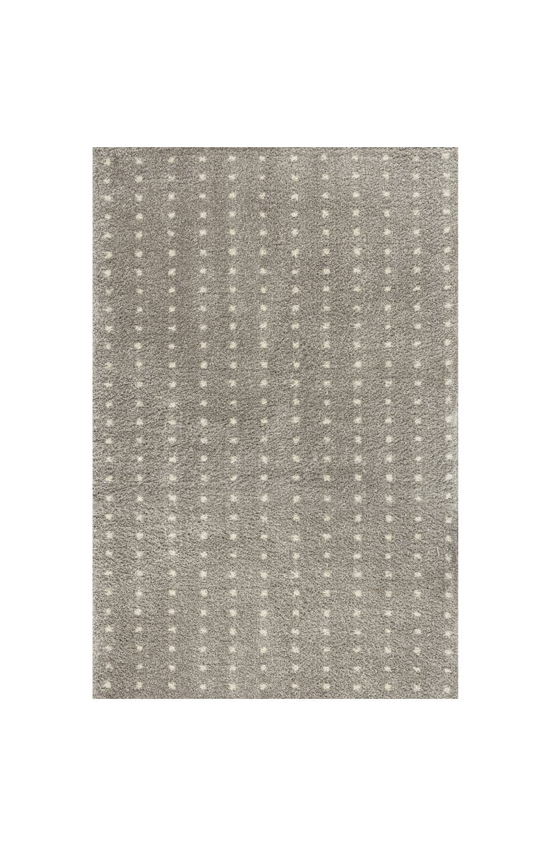 JONATHAN Y Pele Modern Geometric Dot Shag Area Rug, Main, color, Gray/Ivory
