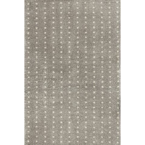 Pele Modern Geometric Dot Shag Area Rug