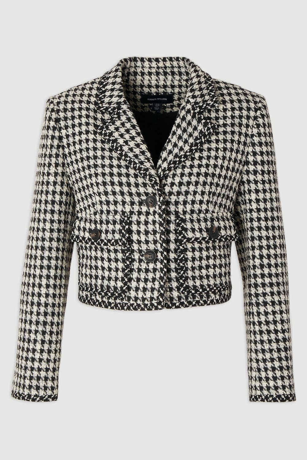 Double Button Tweed Cropped Jacket - image 2
