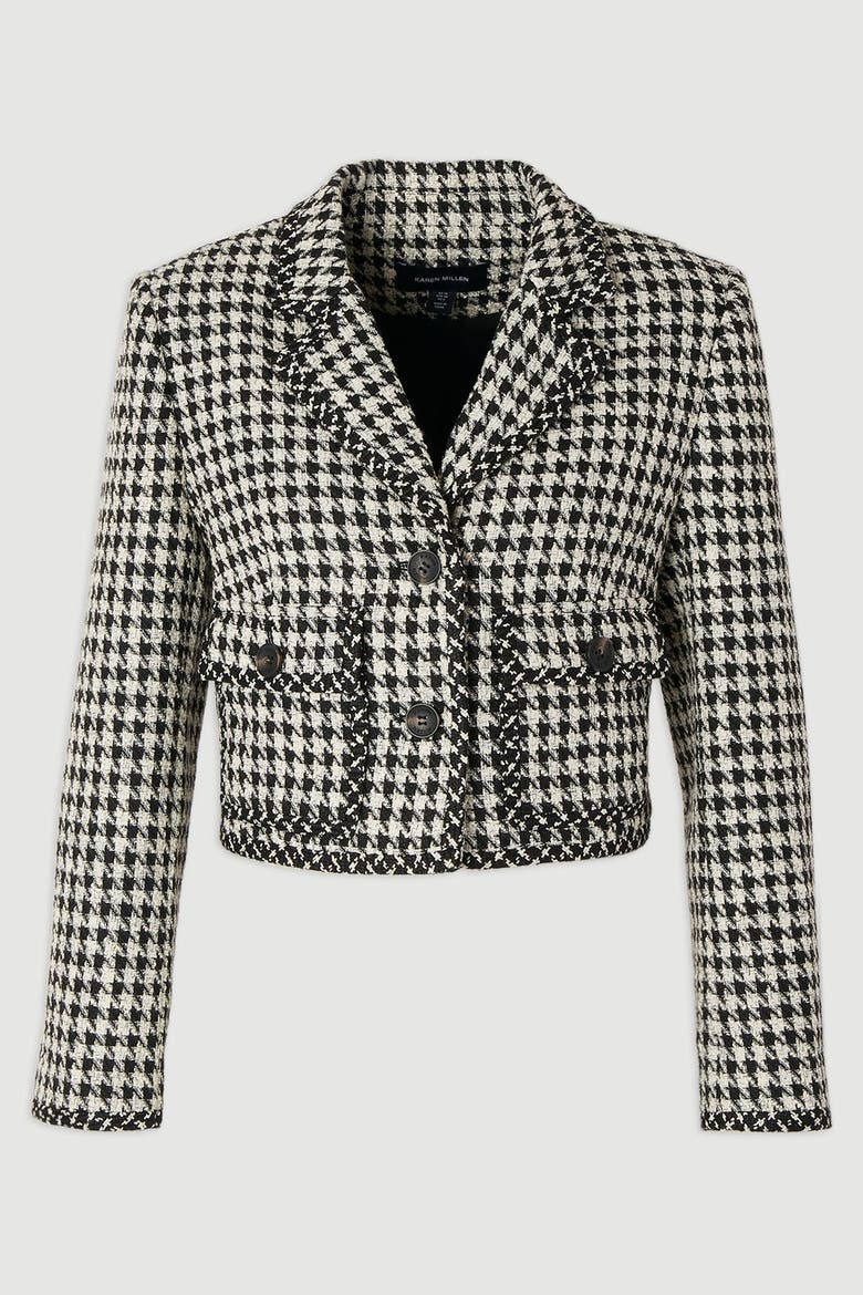 Double Button Tweed Cropped Jacket, Alternate, color, Multi