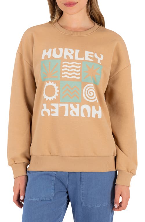 Hurley Logo Oversize Sweatshirt In Brown