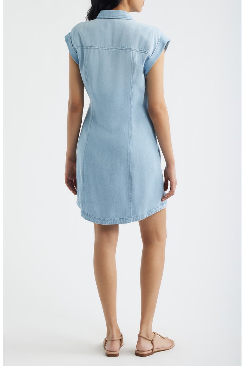 Seamed Denim Dress, Alternate, color, COOL CAPRI WASH